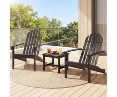 Lauko baldų komplektas Promotions Sodo kėdės Adirondack 2 vnt. 94x66x86 cm juodos spalvos