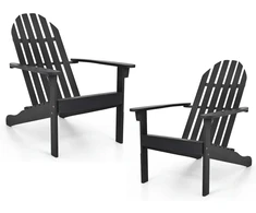 Lauko baldų komplektas Promotions Sodo kėdės Adirondack 2 vnt. 94x66x86 cm juodos spalvos