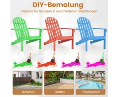 Lauko baldų komplektas Promotions Sodo kėdės Adirondack, 2 vnt., 94x66x86 cm, natūralaus akacijos medžio
