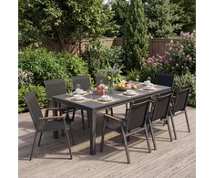 Lauko baldų komplektas Promotions Sodo kėdžių rinkinys 56x66x88 cm Juoda Teslin audinys Sulankstomos