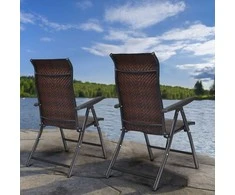 Lauko baldų komplektas Promotions Sodo kėdžių komplektas, 71x58x85 cm, ruda, reguliuojamos sulankstomos rataninės kėdės