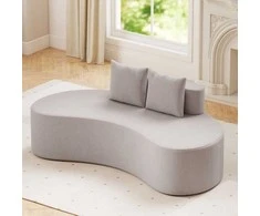 Promotions Sofa, Apmušta lenkta sofa, 199,4x96,5x68,6 cm, Pilka
