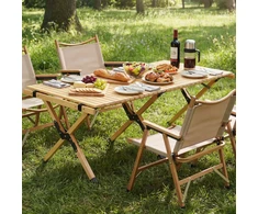 Lauko baldų komplektas Promotions Stalo stalas 121,9x61x45,7 cm natūralus sulankstomas