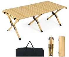 Lauko baldų komplektas Promotions Stalo stalas 121,9x61x45,7 cm natūralus sulankstomas