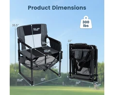 Lauko baldų komplektas Promotions Stovyklavimo kėdė 68,6x54,6x90,2 cm juoda/pilka