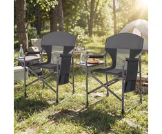 Lauko baldų komplektas Promotions Sulankstoma stovyklavimo kėdė 82,6x49,5x101,6 cm Juodas metalas
