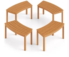 Lauko baldų komplektas Promotions Suolas rinkinys, lenktas, akacijos mediena, 38.1x78.7x45.7 cm, natūralus