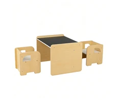 Lauko baldų komplektas Promotions Vaikiškas stalas ir 2 dramblių kėdės, 3 dalių rinkinys, 30x50x50 cm, pilka/balta/juoda