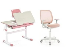 Promotions Vaikiškas rašomasis stalas ir pasukama kėdė, 80x51,5x51-73 cm, rožinė