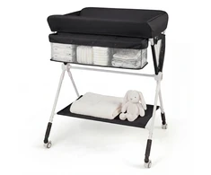 Lauko baldų komplektas Promotions Vaikiškas keičiamasis staliukas 81,3x66x95,3 cm Juodas Reguliuojamo aukščio