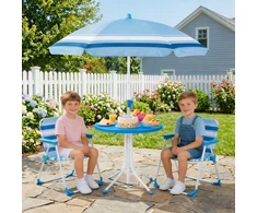 Lauko baldų komplektas Promotions Vaikiškų sodo baldų komplektas 4 vnt. Stalas 50x50x51 cm Kėdės Mėlynos