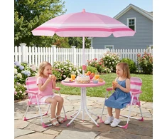 Lauko baldų komplektas Promotions Vaikiškų sodo baldų komplektas 4 vnt Stalas 50x50x51 cm Kėdės 39x37x50 cm Raudona