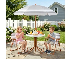 Lauko baldų komplektas Promotions Vaikiškų sodo baldų komplektas 4 vnt Stalas 50x50x51 cm Natūralus