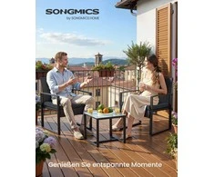 Lauko baldų komplektas Songmics Sodo baldų komplektas 57x65x76 cm Juodas Lauko terasos baldai