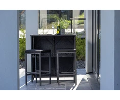 Lauko baldų komplektas Venture Design Baro komplektas, Kėdė: 40x40x70 cm, Stalas: 100x60x105 cm, Juodas