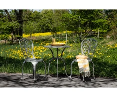 Lauko baldų komplektas Venture Design Kavinės staliuko komplektas, Nandin, ø60 cm, sidabrinės spalvos