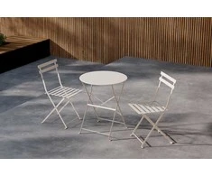 Lauko baldų komplektas Venture Design Kavinės komplektas Tao, smėlio spalvos, plienas