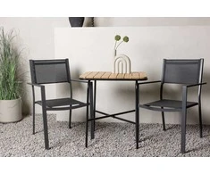 Lauko baldų komplektas Venture Design Kavinės stalo ir kėdžių komplektas Holmbeck Copacabana 74x70x55 cm Juodas plienas