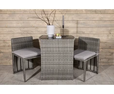 Lauko baldų komplektas Venture Design Kavinės komplektas, Savana, Stalas: 75x66x50 cm Kėdė: 71x55x45 cm, Pilka