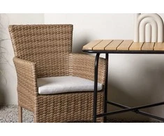 Lauko baldų komplektas Venture Design Kavinės stalo ir valgomojo kėdžių komplektas 74x70x55 cm juodas plienas ir vytelės