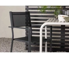Lauko baldų komplektas Venture Design Kavinės stalas ir sulankstomų kėdžių komplektas 70x70 cm, smėlio spalvos, aliuminis