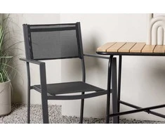 Lauko baldų komplektas Venture Design Kavinės stalo ir kėdžių komplektas Holmbeck Copacabana 74x70x55 cm Juodas plienas