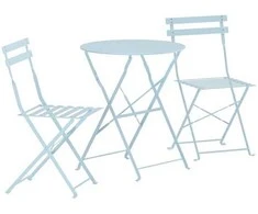 Lauko baldų komplektas Venture Design Kavinės komplektas, šviesiai mėlynas, sulankstomas