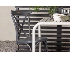 Lauko baldų komplektas Venture Design Kavos staliuko ir valgomojo kėdžių komplektas 70x70 cm, smėlio spalvos, aliuminis