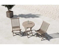 Lauko baldų komplektas Venture Design Valgomojo komplektas Kenya 70x70x75 cm Balintas ąžuolas