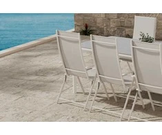Lauko baldų komplektas Venture Design Valgomojo komplektas Lino stalas su 6 Levanzo kėdėmis, smėlio spalvos, lauko baldai