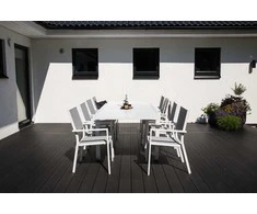 Venture Design Valgomojo komplektas Marbella 160x100x75 cm Baltas aliuminis