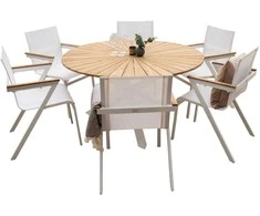 Lauko baldų komplektas Venture Design Valgomojo komplektas Mexico 140 cm Baltasis tekas