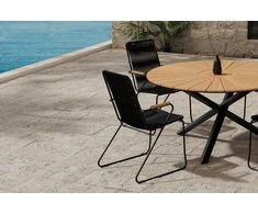 Lauko baldų komplektas Venture Design Valgomojo komplektas Mexico stalas ir Bois kėdės juodos spalvos