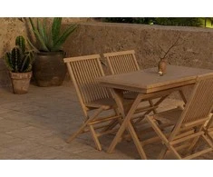 Lauko baldų komplektas Venture Design Valgomojo komplektas Kenya 120x70 cm natūralaus ąžuolo