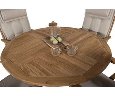 Lauko baldų komplektas Venture Design Valgomojo stalas ir sulankstomos kėdės rinkinys 120 cm ąžuolas sulankstomas