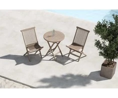 Lauko baldų komplektas Venture Design Valgomojo komplektas Kenya 70x70x75 cm Balintas ąžuolas