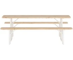 Lauko baldų komplektas Venture Design Valgomojo komplektas, Guiness, smėlio spalvos, teak medžio imitacija