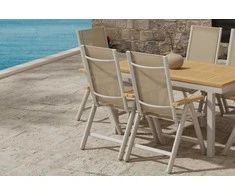 Lauko baldų komplektas Venture Design Valgomojo komplektas Panama rusvai gelsvas