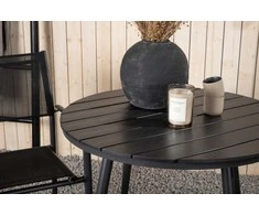 Lauko baldų komplektas Venture Design Valgomojo stalas ir fotelių komplektas 90x90 cm juodas