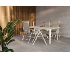 Lauko baldų komplektas Venture Design Valgomojo komplektas Giardini valgomojo stalas ir kėdės Break smėlio spalvos aliuminis