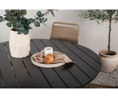 Venture Design Valgomojo komplektas Break apvalus valgomojo stalas 120 cm juodas