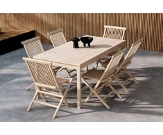 Lauko baldų komplektas Venture Design Valgomojo komplektas Kenya balinto ąžuolo