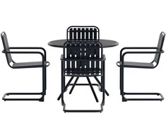 Lauko baldų komplektas Venture Design Valgomojo komplektas Chios 90 cm juodas