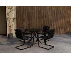 Lauko baldų komplektas Venture Design Valgomojo komplektas Chios 90 cm juodas