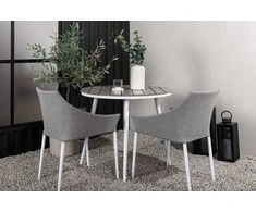 Lauko baldų komplektas Venture Design Valgomojo stalas ir kėdžių komplektas Break 90 cm balta pilka
