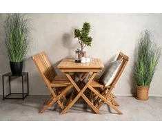 Lauko baldų komplektas Venture Design Valgomojo stalas ir sulankstomos kėdės rinkinys 120x70x75 cm, tiksmedis