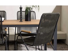 Lauko baldų komplektas Venture Design Valgomojo stalas ir kėdžių komplektas Break and Bois 90x150 cm juodas