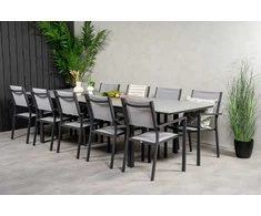 Lauko baldų komplektas Venture Design Valgomojo stalas ir fotelio komplektas Levels 224x100 cm juodas