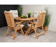 Lauko baldų komplektas Venture Design Valgomojo stalas ir sulankstomos kėdės rinkinys 120 cm ąžuolas sulankstomas