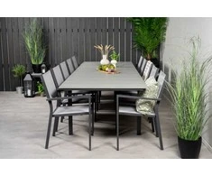 Lauko baldų komplektas Venture Design Valgomojo stalas ir fotelio komplektas Levels 224x100 cm juodas